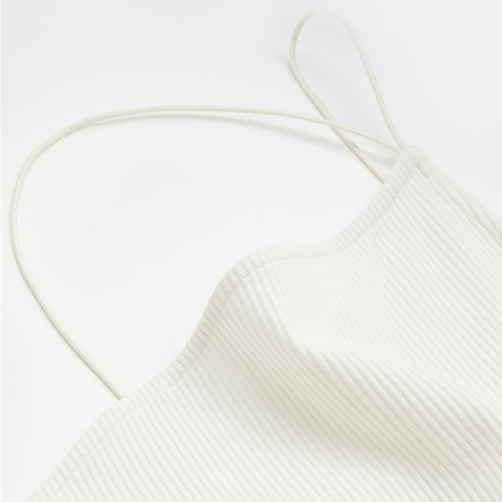 NWT Divided Ribbed One-Shoulder Dress Large Cream - Picture 2 of 6